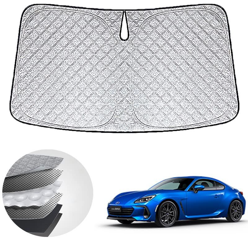WAIROGA スバル BRZ 2代目 ZD8型 専用フロントサンシェード（2021.7～現行） 車用サンシェードフロントガラス 日よけ 六層構造 車種専用設計 UVカット 日焼け防止 劣化防止 収納バッグで 簡単に取り付け 吸盤なし メーカー直営 (シル 0