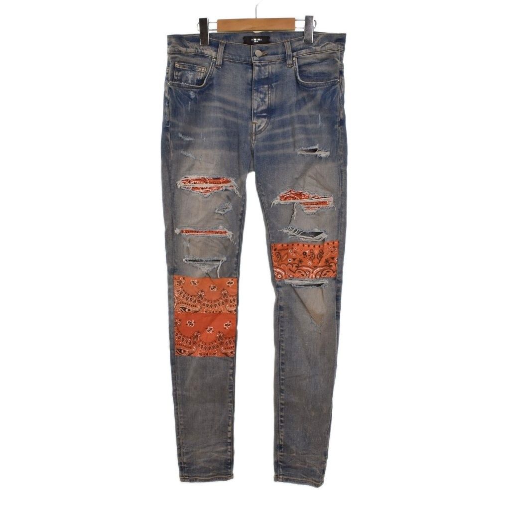 アミリ AMIRI Bandana Skinny Fit Jeans ダメージ加工 ストレッチ