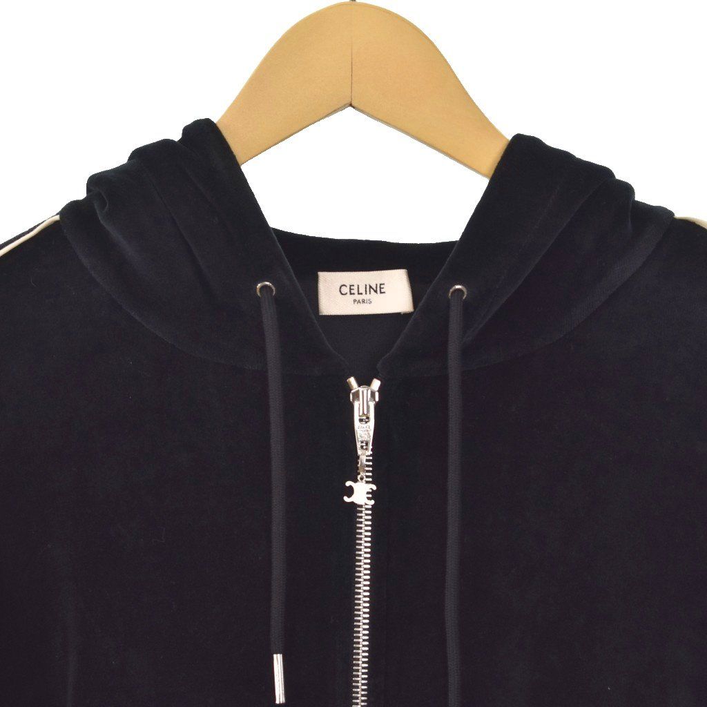 セリーヌ CELINE トリオンフ ベロア ジップアップ パーカー フーディー
