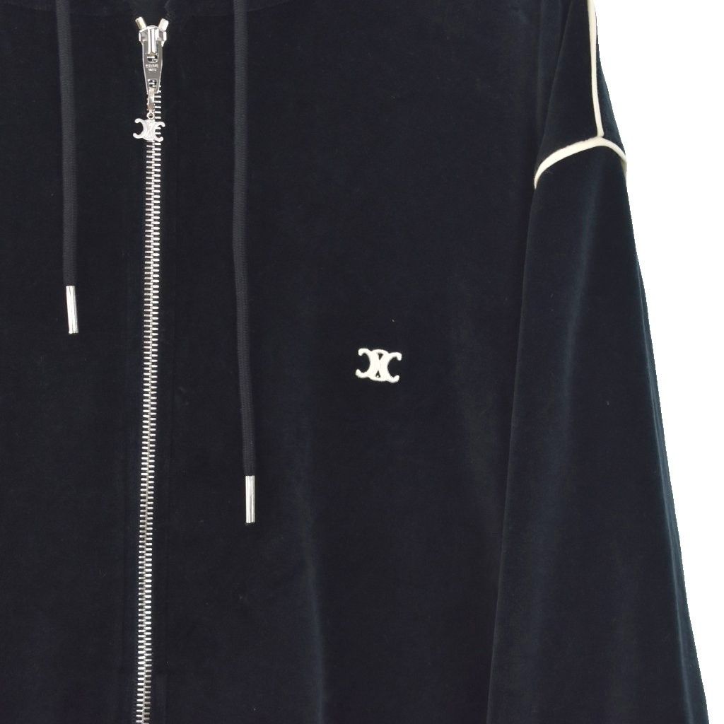 セリーヌ CELINE トリオンフ ベロア ジップアップ パーカー フーディー