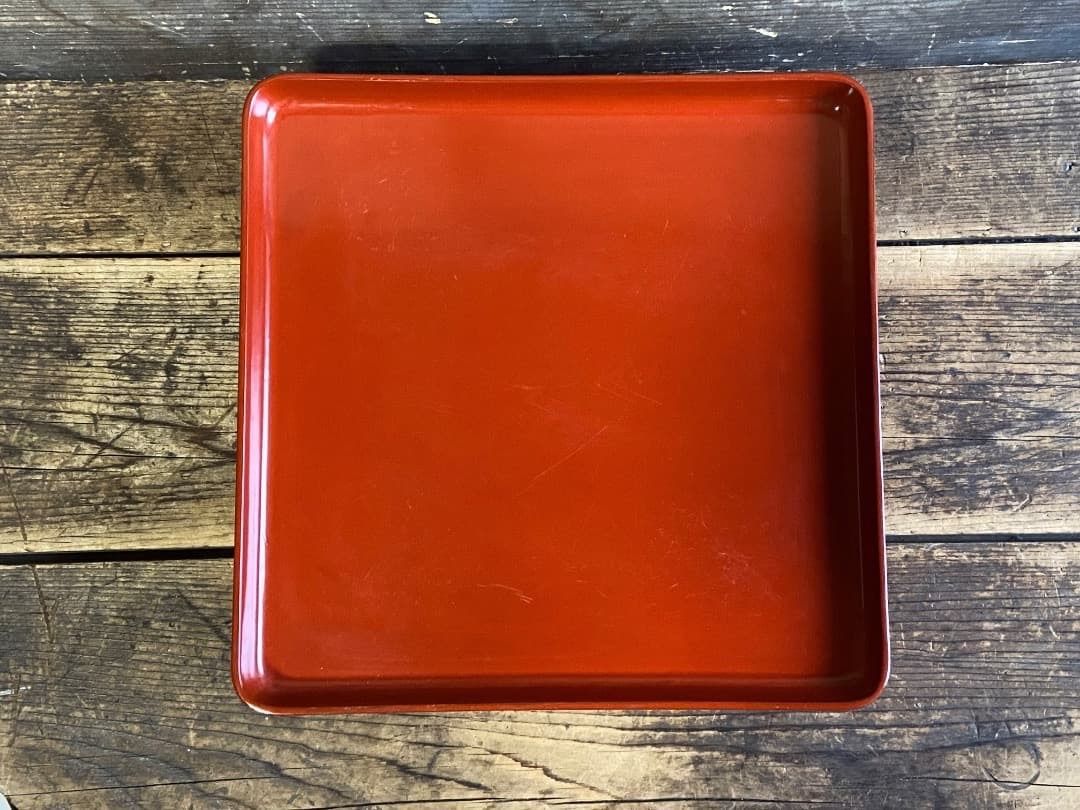 能登蔵出し 輪島塗 朱漆塗 脚付四方膳 二客セット｜能登の手仕事｜漆器