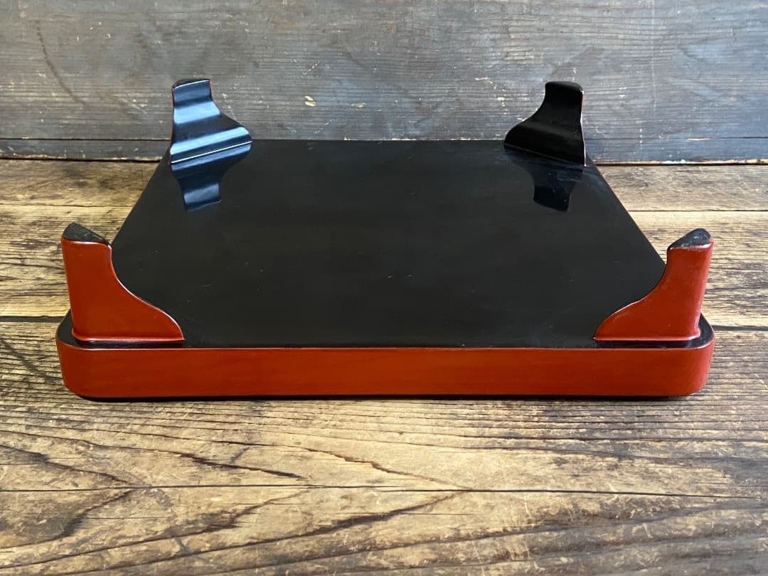 能登蔵出し 輪島塗 朱漆塗 脚付四方膳 二客セット｜能登の手仕事｜漆器