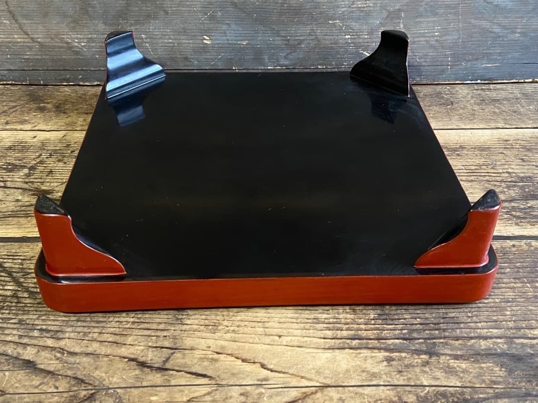 能登蔵出し 輪島塗 朱漆塗 脚付四方膳 二客セット｜能登の手