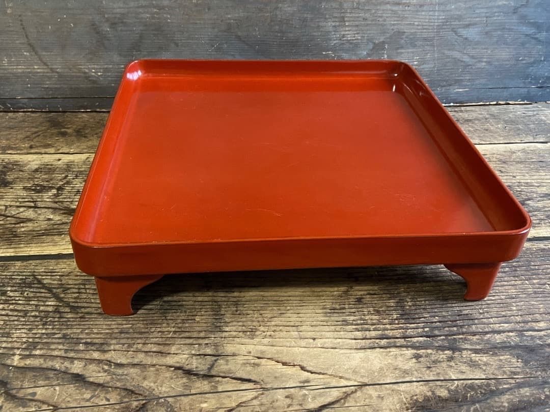 能登蔵出し 輪島塗 朱漆塗 脚付四方膳 二客セット｜能登の手仕事｜漆器膳 正月 能登蔵出し 輪島塗 朱漆塗 脚付四方膳 二客セット｜能登の手仕事｜漆器