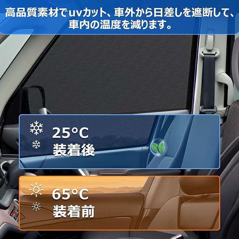 BLUESEATEC デイズ B4系 遮光 メッシュカーテン マグネット式 サンシェード 2代目 H31.3-現行 サイド用 運転席 助手席 日除け 2枚 1