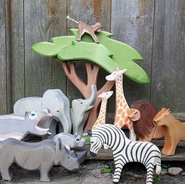 ostheimer オストハイマー 子供のしまうま 木製 つみき おままごと