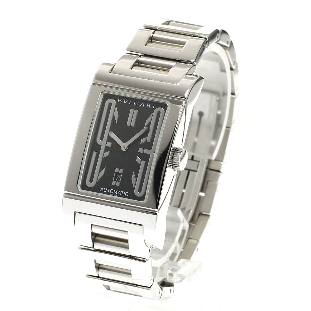 ブルガリ BVLGARI RT45S レッタンゴロ デイト 自動巻き メンズ 箱