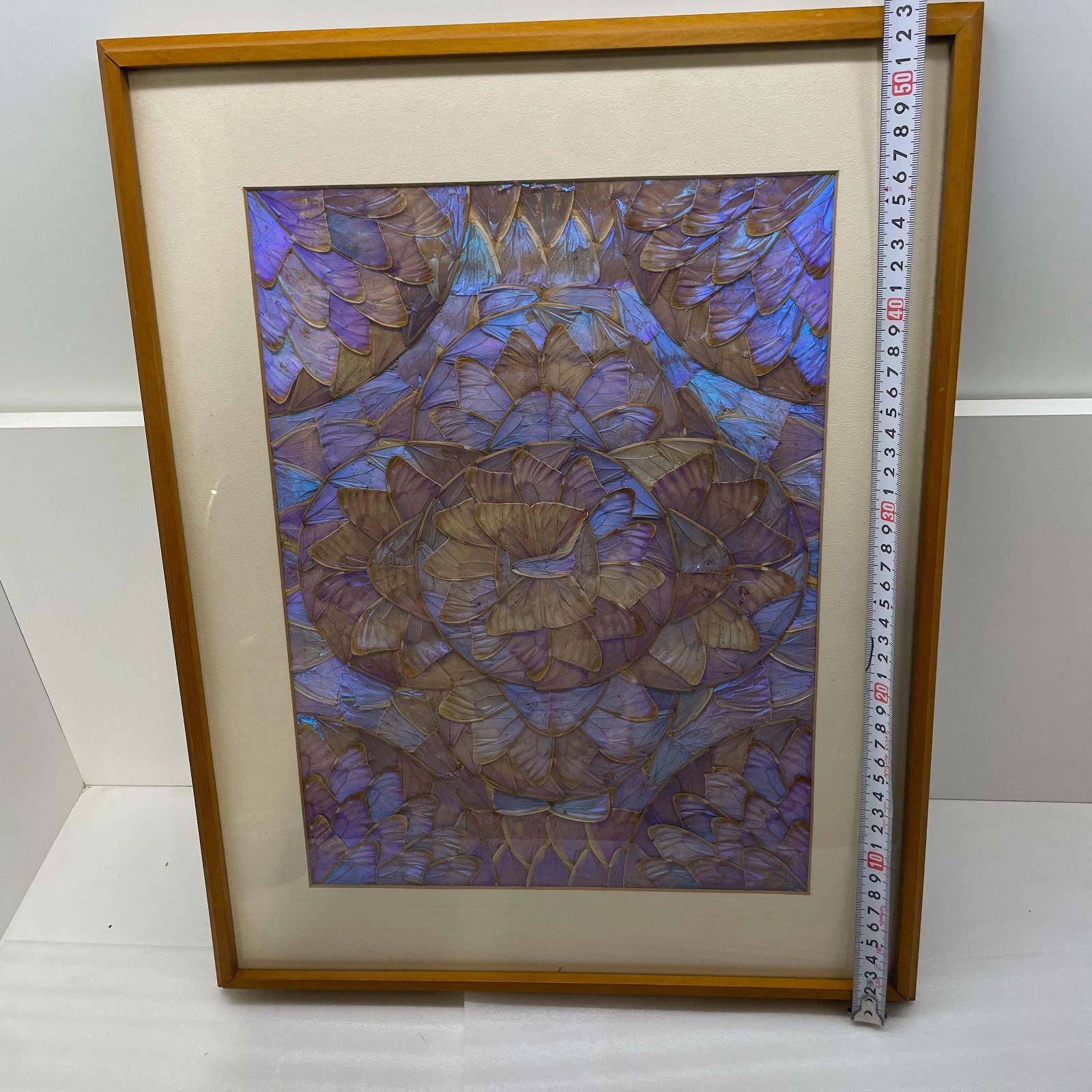 蝶の羽 モザイクアート 額装 紫×青 幻想的アート作品 インテリア