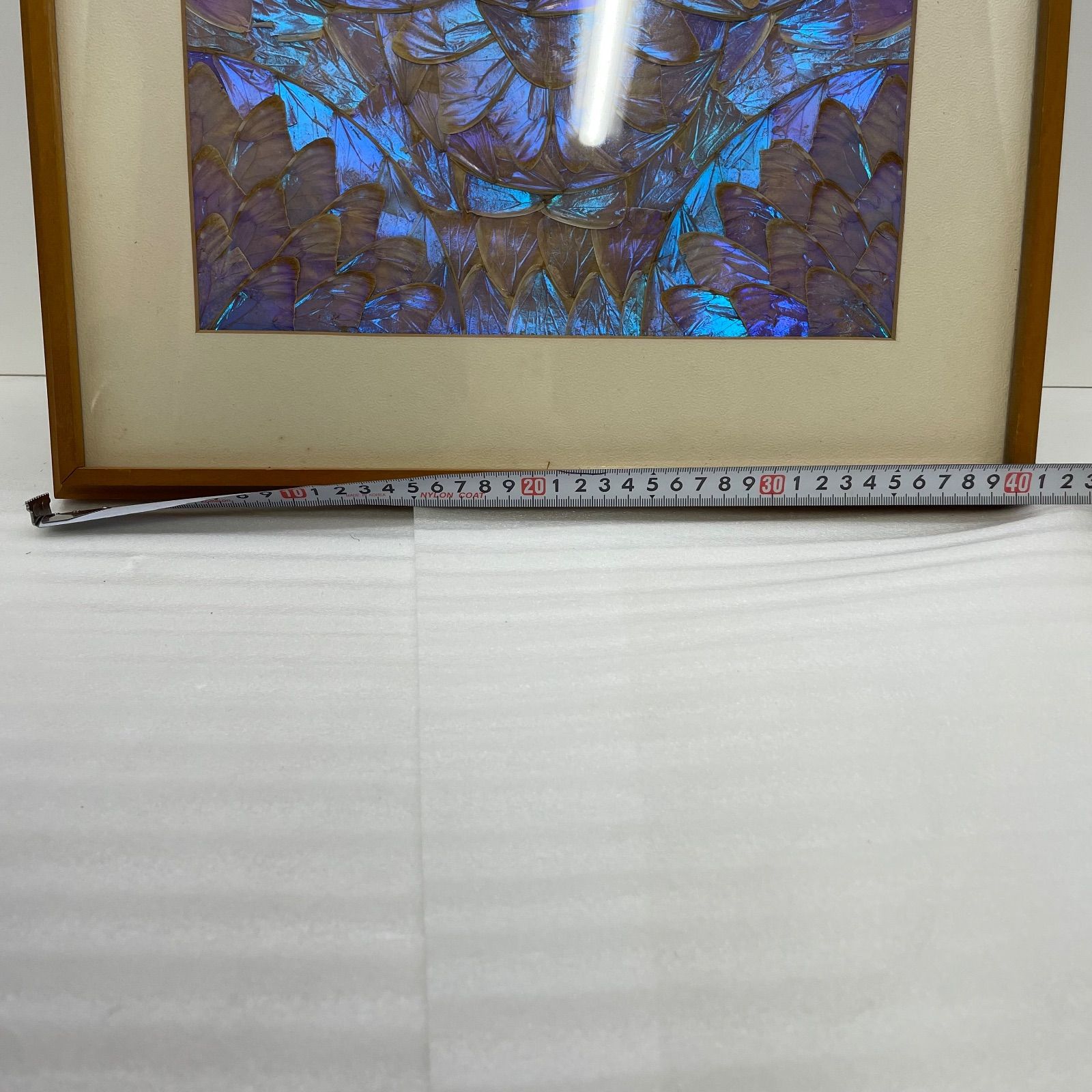 蝶の羽 モザイクアート 額装 紫×青 幻想的アート作品 インテリア