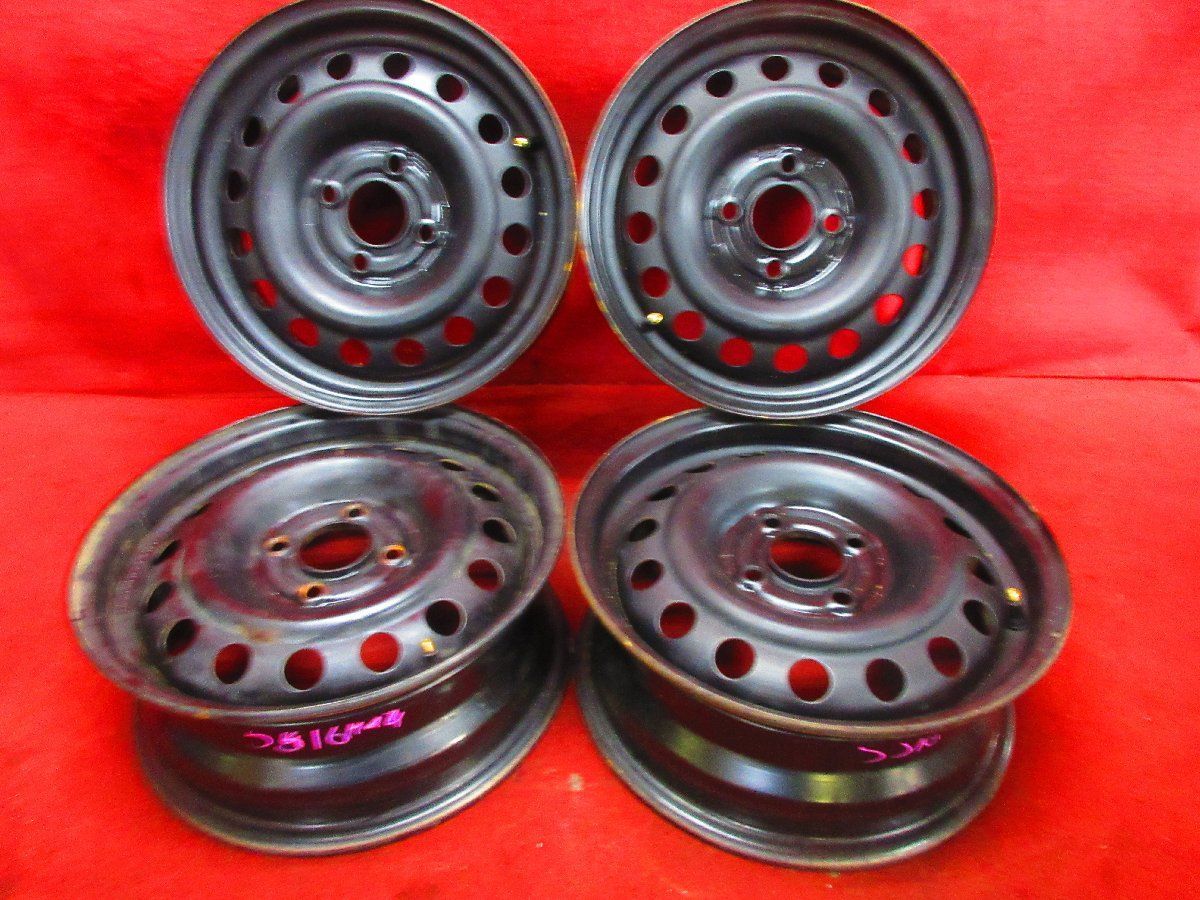 スチール ホイール 4本 日産 E 12 ノート 14 5 J 4穴 PCD 100 40 ハブ径 60 52216 H