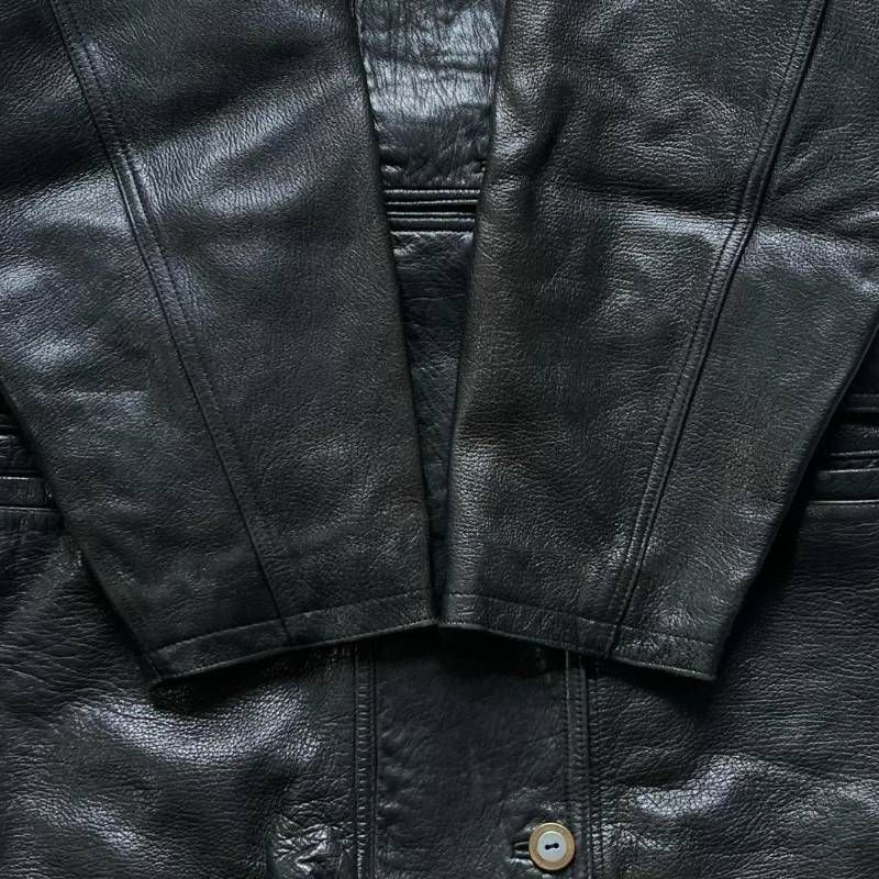 希少 90s vintage ヴィンテージ古着 羊本革 ブラック 黒 リアルレザー