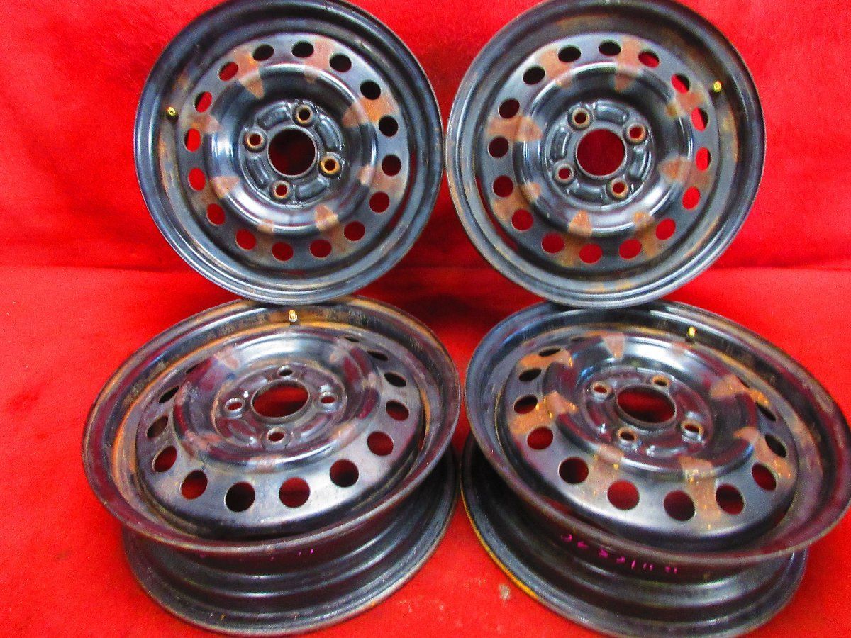 スチール ホイール 4本 スバル R 2 ステラ 14 4 5 J 4穴 PCD 100 45 ハブ径 59 52337 H F