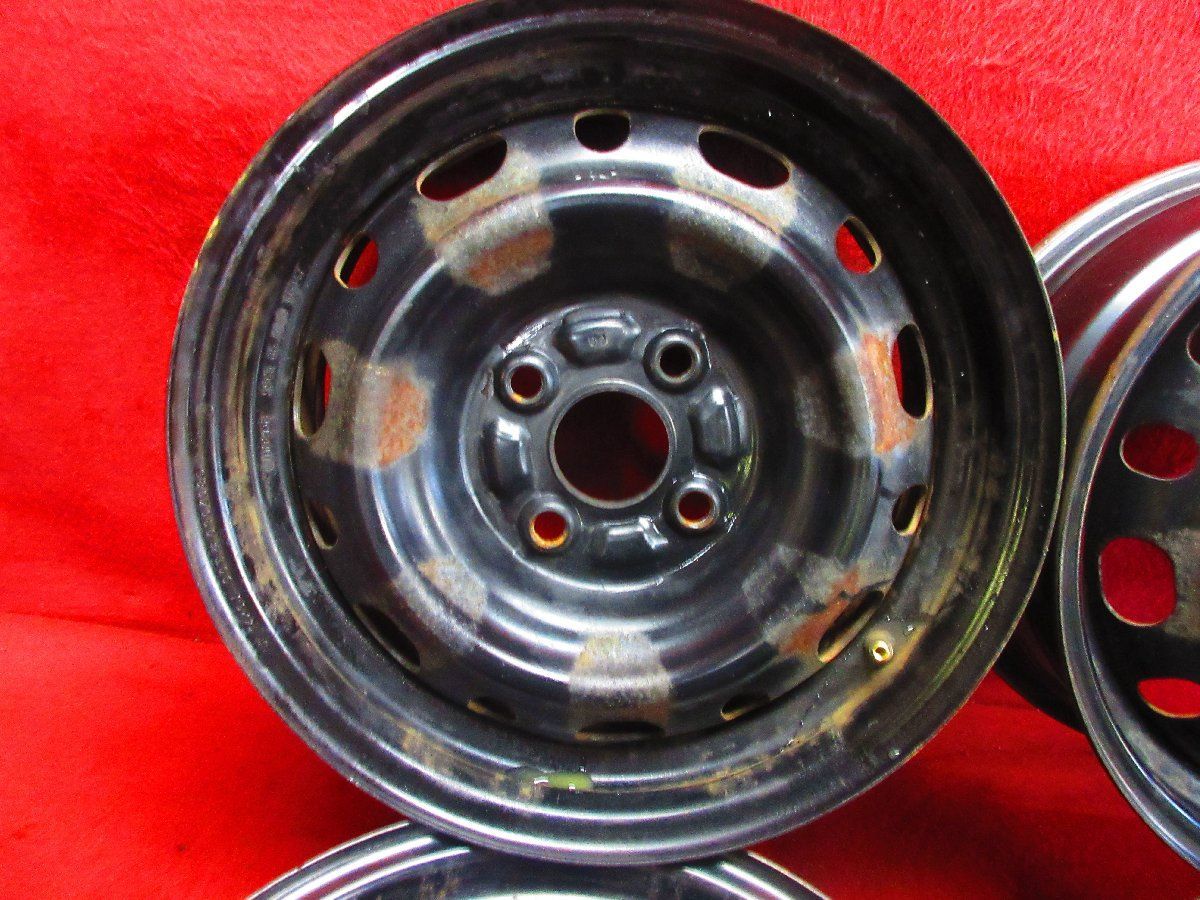 スチール ホイール 4本 マツダ MAZDA デミオ14 6 J 4穴 PCD 100 45 ハブ径 54 52338 H F 2