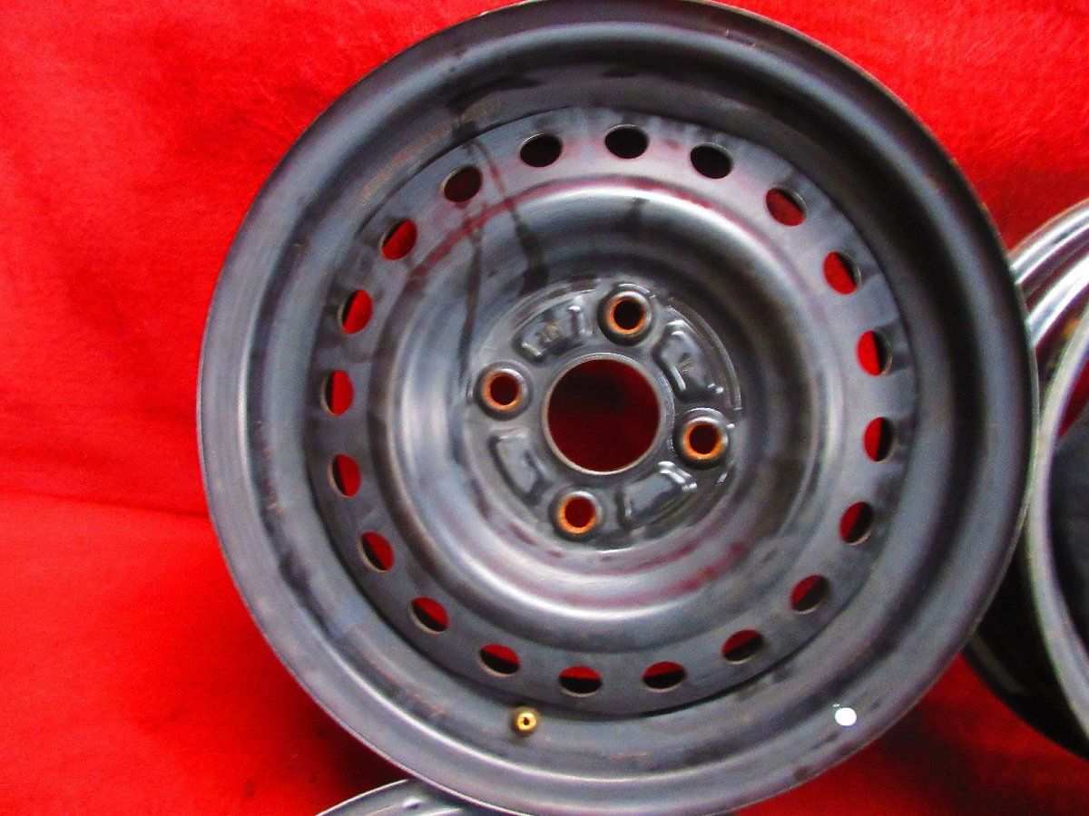 スチール ホイール 4本 トヨタ 14 5 J 4穴100 45 ハブ径54 ヤリス アクア ヴィッツ カローラ bB クー デックス スパシオ 52389 H