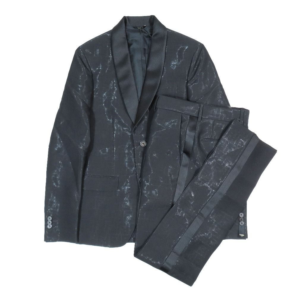 未使用 FENDI フェンディ タキシード スーツ ズッカ柄 テーラード