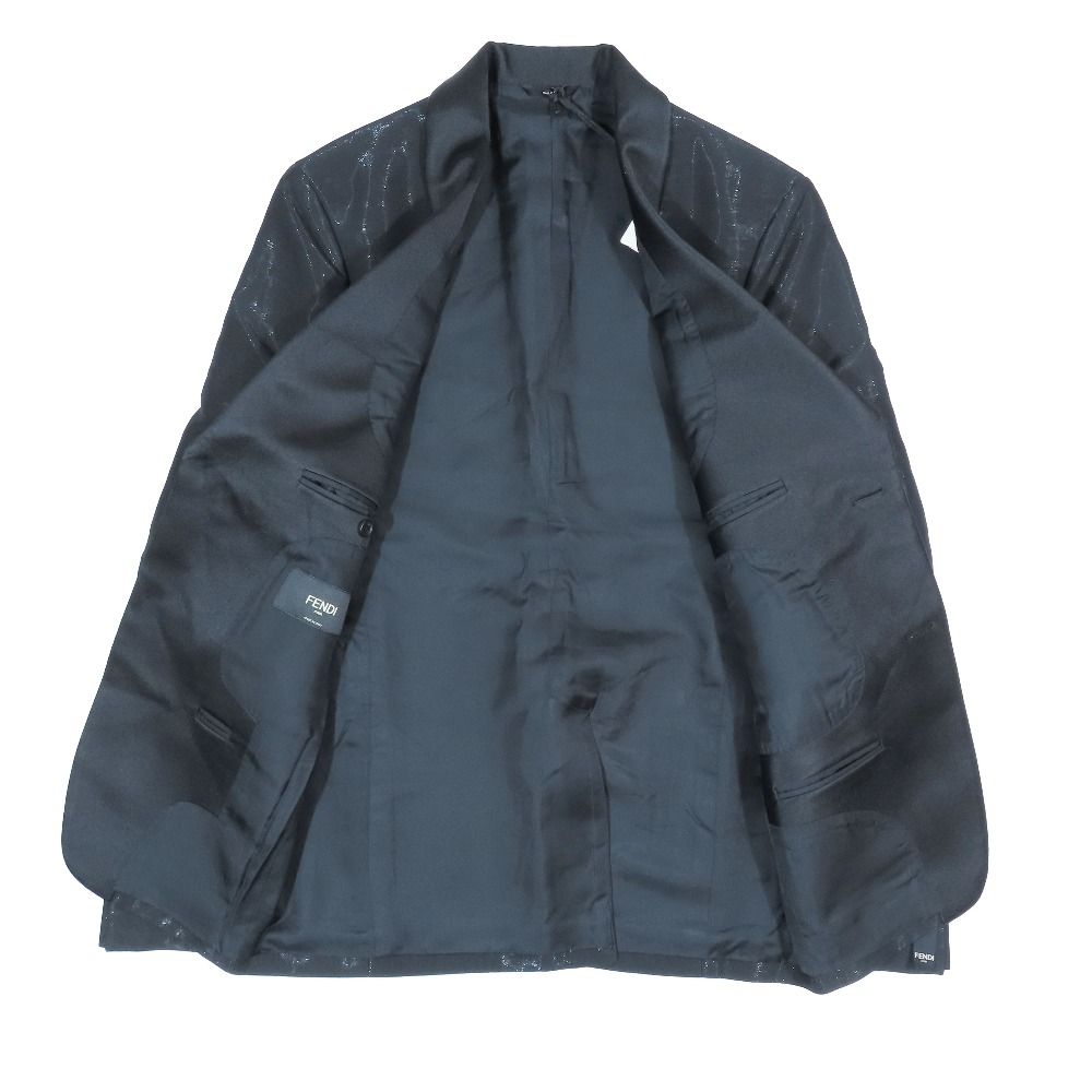 未使用 FENDI フェンディ タキシード スーツ ズッカ柄 テーラード