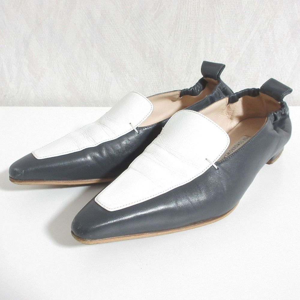 良品 NEBULONI E. ネブローニ バイカラー レザー フラットシューズ