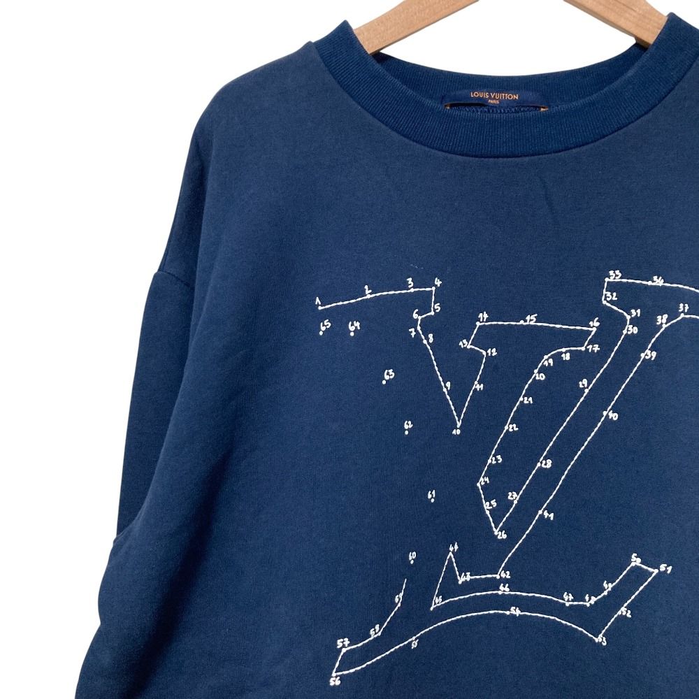 美品 LOUIS VUITTON ルイヴィトン LVステッチ クルーネック スウェット