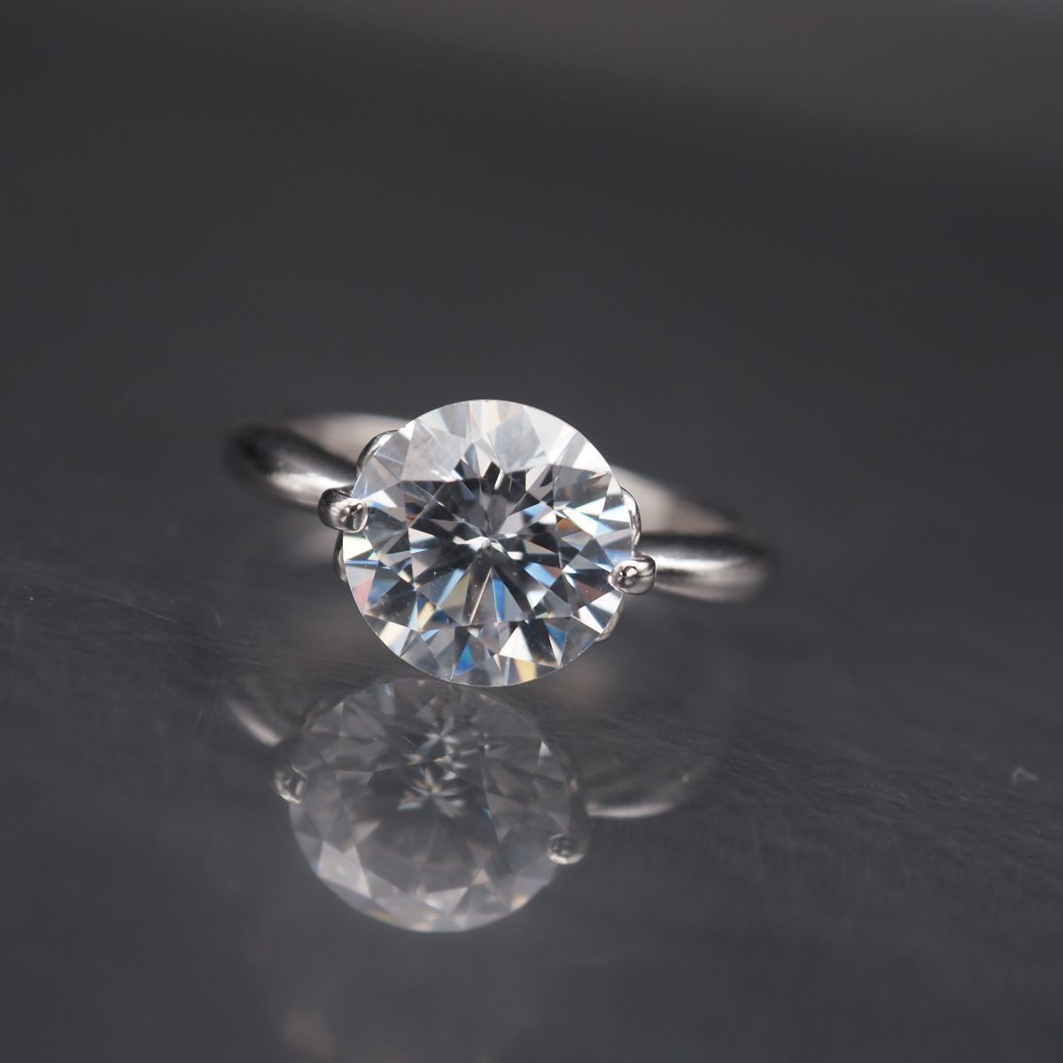 ルビー 特大 キュービック Silver925 リング 10号 L053 キュービックジルコニア サファイア? ブルースピネル? CZ SV925