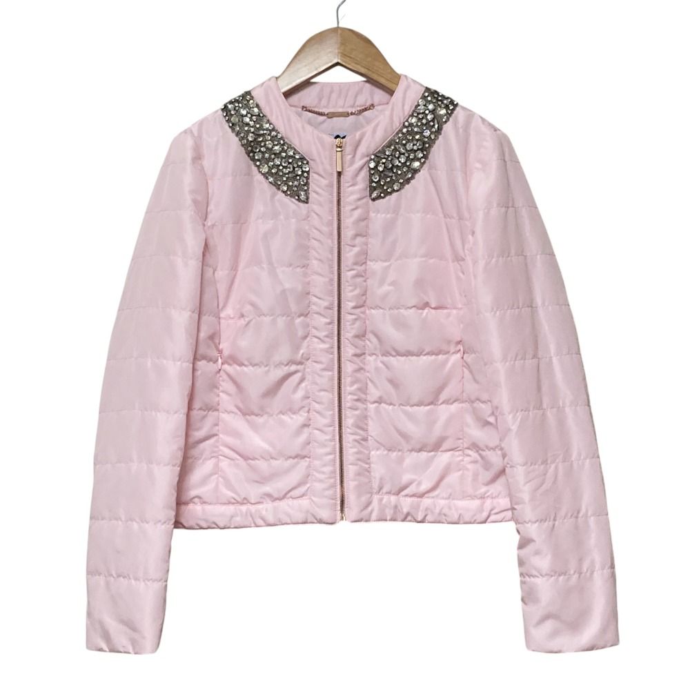 美品 Blumarine ブルマリン ビジュー クロップド パデッドジャケット 