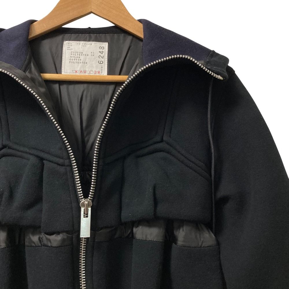 美品 22AW sacai サカイ スウェット ジップアップ フーディーブルゾン
