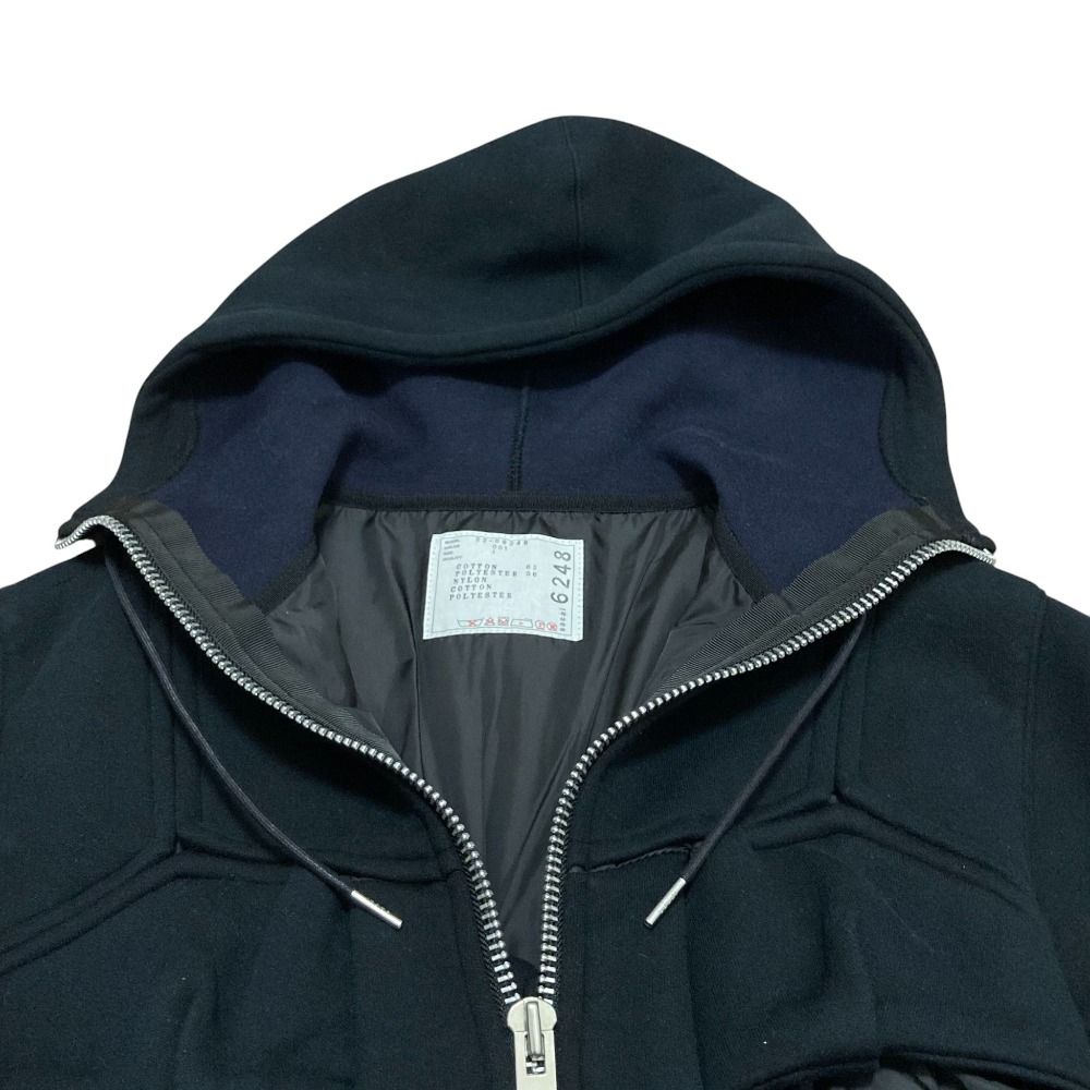 美品 22AW sacai サカイ スウェット ジップアップ フーディーブルゾン