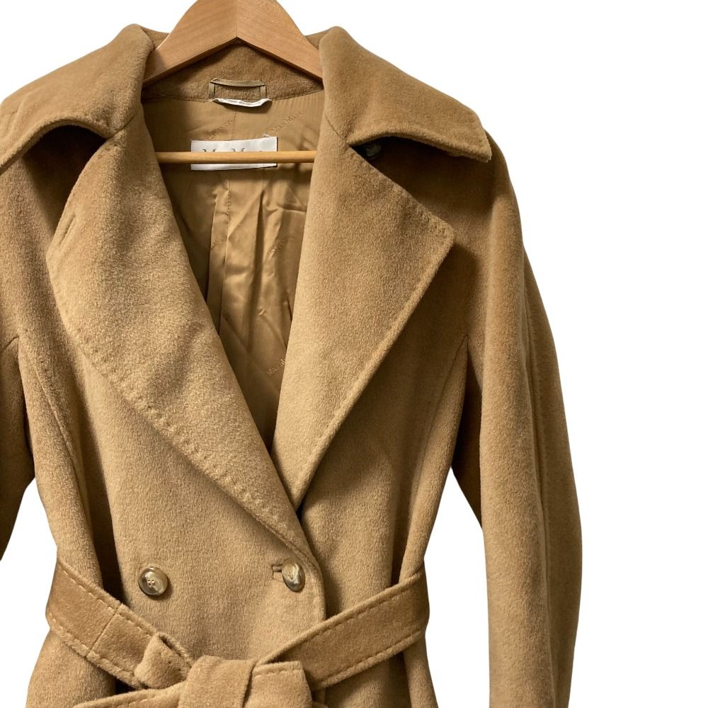 美品 Max Mara マックスマーラ カシミヤブレンド ダブルベルテッド