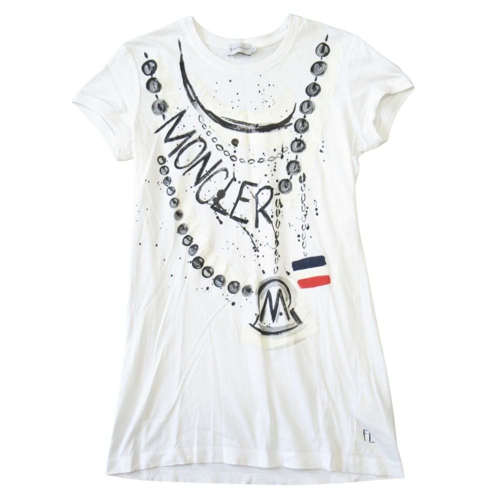 良品 MONCLER モンクレール Tシャツ カットソー 半袖 ロゴ プリント