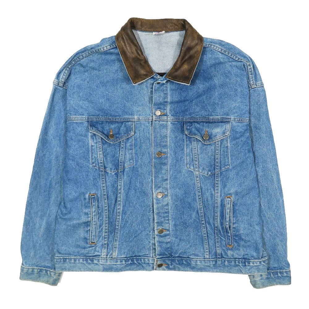 ヨッシー  TYCA USA製 Gジャン デニムジャケット 革ジャン 美品 TYCA タイカ USA製 レザー 切替 デニムジャケット USA製 Gジャン