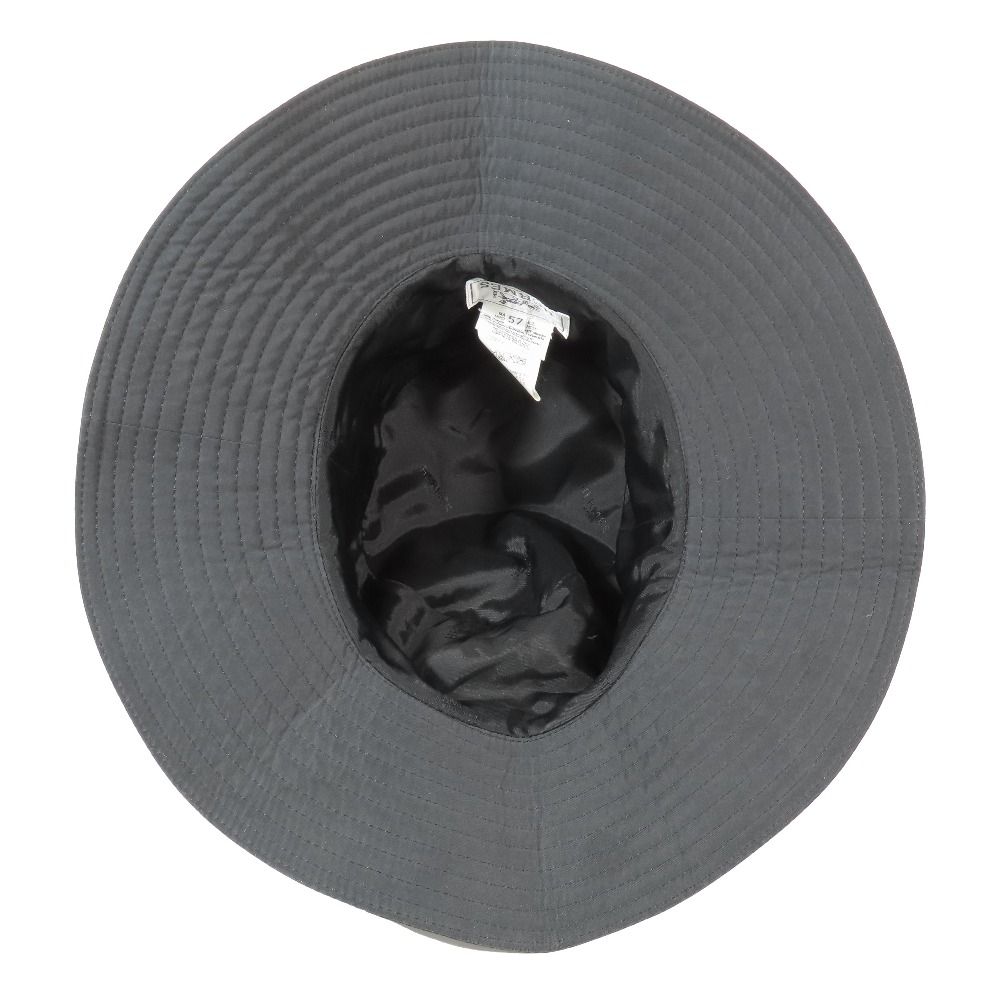 HERMES バケットハット Hロゴ刺繍 レディース フランス製 56 ブラック HERMES バケットハット Hロゴ刺繍 レディース フランス製 56 ブラック