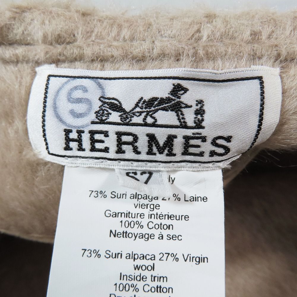 未使用 HERMES エルメス アルパカ ウール 起毛 ベレー帽 サントノーレ