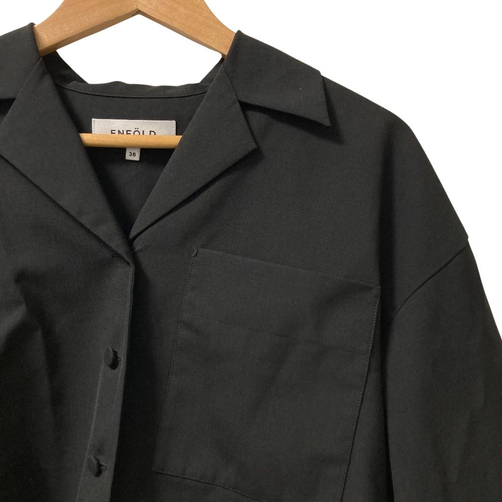 美品 ENFOLD 長袖ブラックシャツ 38 ENFOLD archetypeブラック 長袖シャツ 38