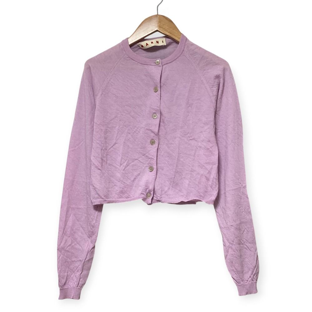 【美品】MARNI マルニ　カシミヤ混　ニット　カーディガン　クルーネック 良品 MARNI マルニ カシミヤ100％ クルーネック クロップド ニット