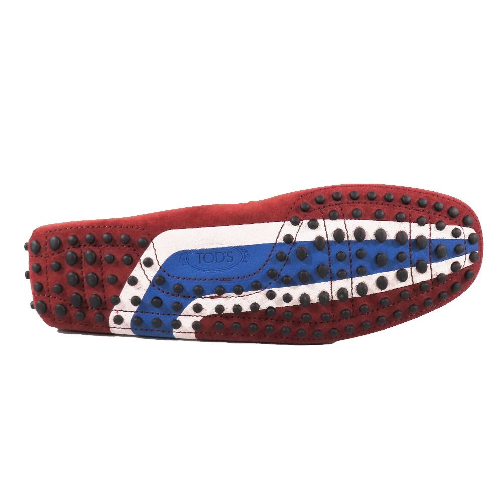 ♥ TOD S トッズ Ferrari フェラーリ スエード ゴンミーニ ドライビングシューズ モカシン ローファー 靴 シューズ レッド 6 25 cm メンズ 古着 ローファー ブーツ 革靴