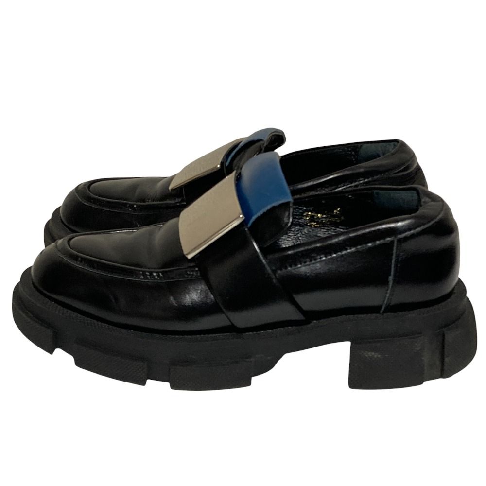 良品 MANA マナ メタルプレート レザーローファー サイズ35 22.5cm程度