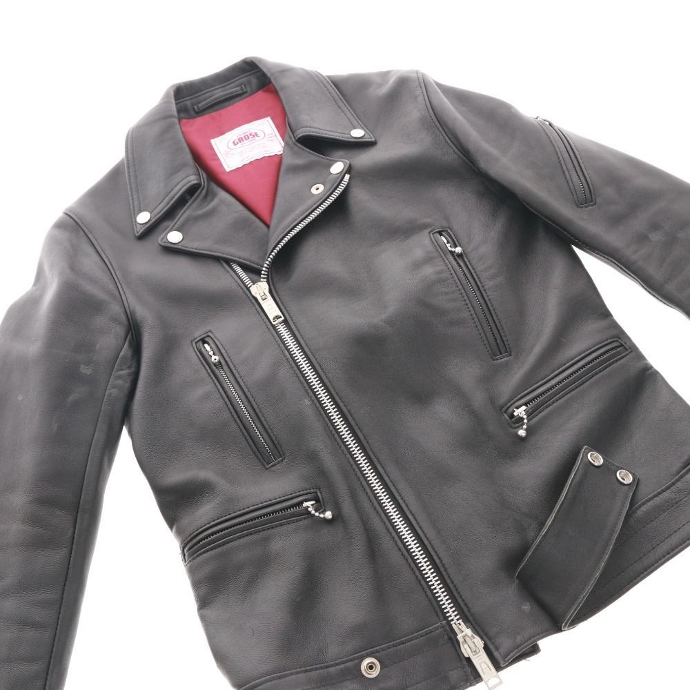 未使用 ジェームスグロース　レザー　Ｓ ライダース 白　羊革　ルイスレザーズ □ ジェームスグロース ライダース レザージャケット アウター 羊革