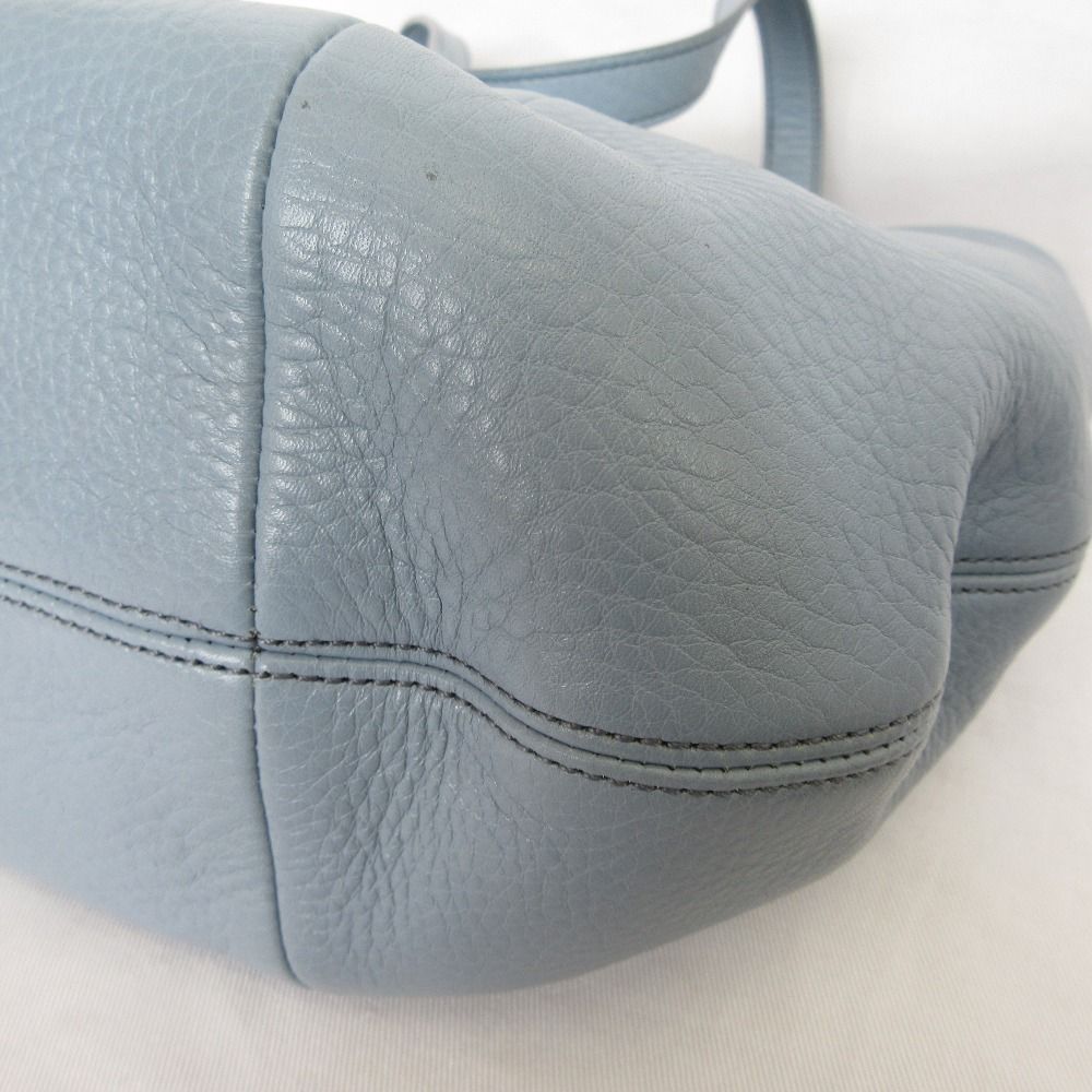 良品 HIROFU ヒロフ レザートートバッグ ブルー レディース 古着 中古