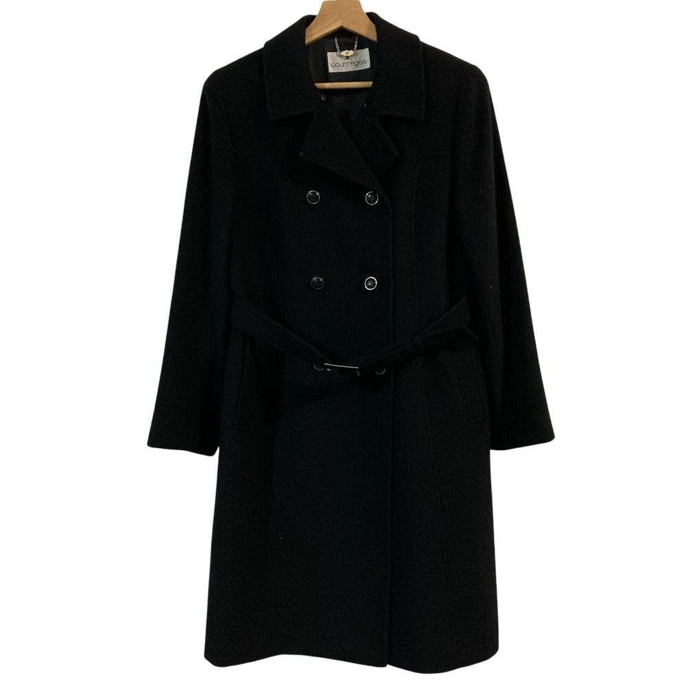 Courreges クレージュ ロングコート 美品 Courreges クレージュ ダブルブレスト アンゴラ ロングコート
