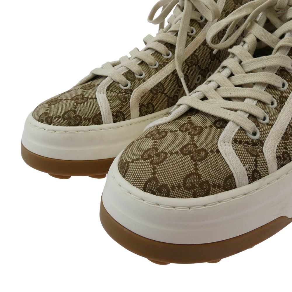 GUCCI グッチ ハイカットスニーカー GGキャンバス 厚底　37 新品未使用 GUCCI グッチ 745999 Tennis 1977 GGキャンバス ハイカット スニーカー