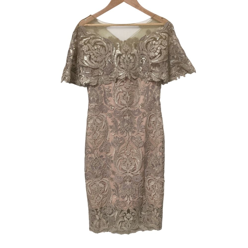 美品 TADASHI SHOJI タダシショージ スパンコール コード刺繍 ドレス