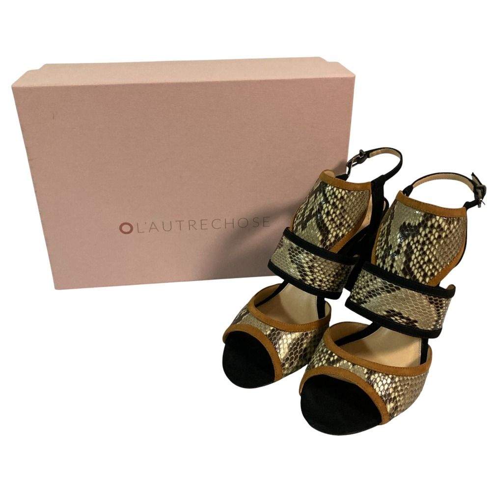 ALEXANDRE BIRMAN スエード×パイソン ヒール Alexandre Birman パイソンレザー パンプス