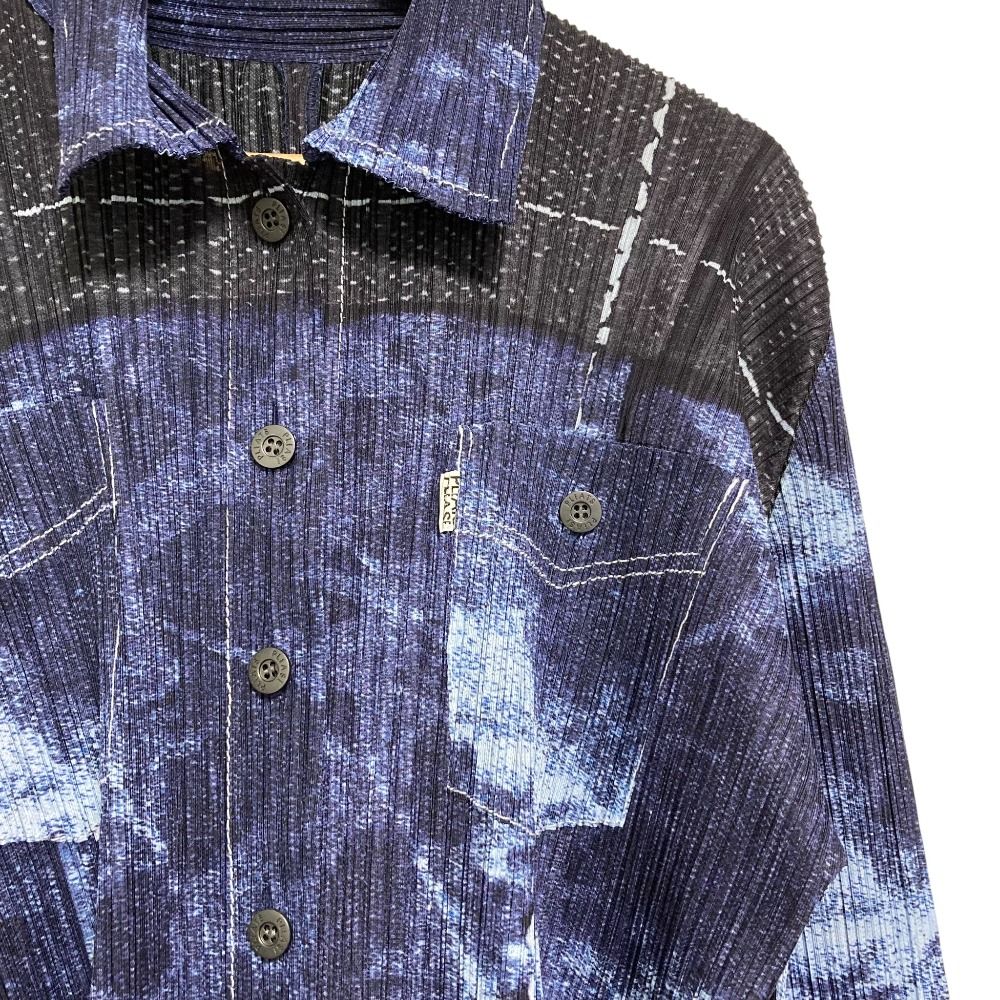 美品 PLEATS PLEASE プリーツプリーズ イッセイミヤケ デニム転写