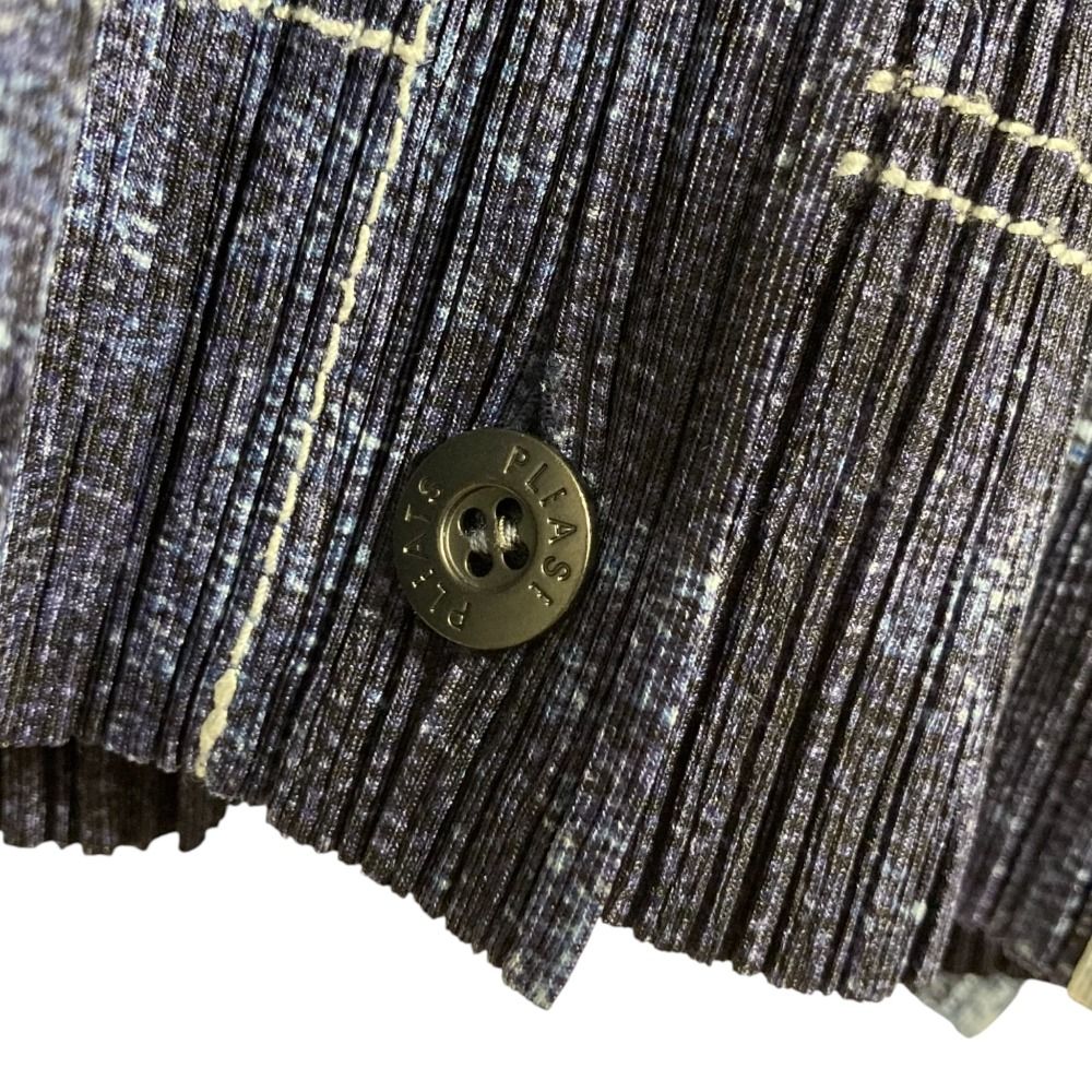 美品 PLEATS PLEASE プリーツプリーズ イッセイミヤケ デニム転写