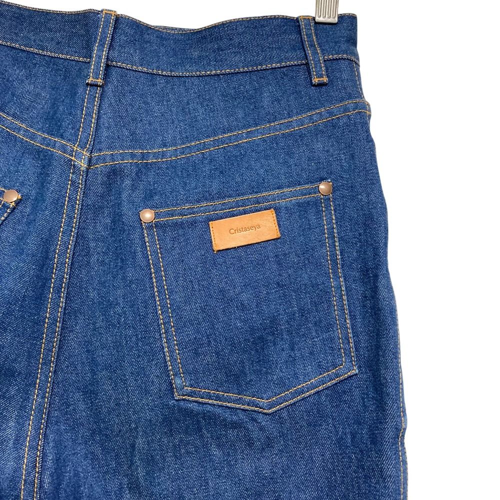 美品 Cristaseya クリスタセヤ DENIM HIGH-WAISTED JEANS デニムパンツ