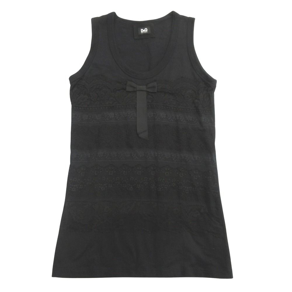 DOLCE&GABBANA レースキャミソール 黒 42 ドルガバ DOLCE&GABBANA