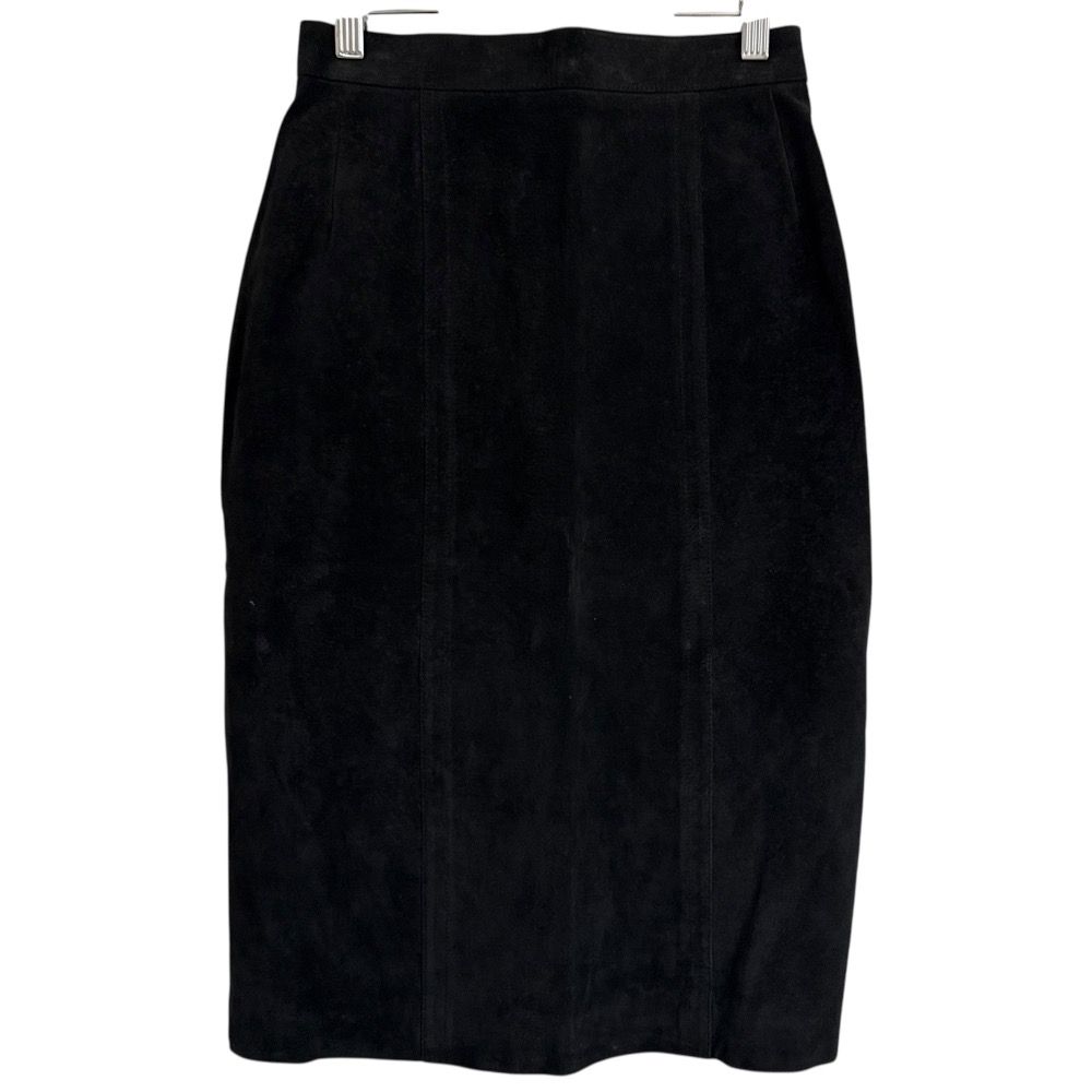 美品 CHANEL シャネル ヴィンテージ クローバーボタン ひざ丈 スエード