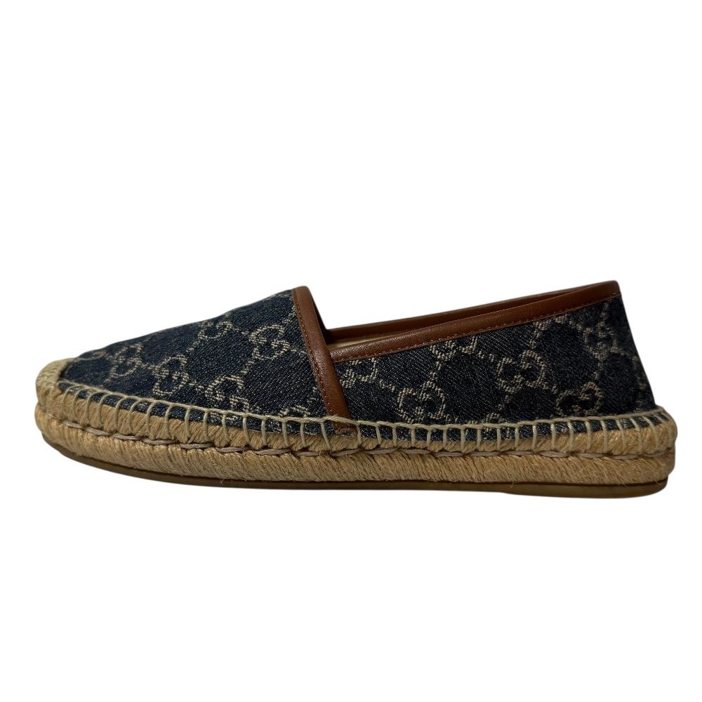 美品 GUCCI グッチ GG柄 エスパドリーユ スリッポン シューズ 580877