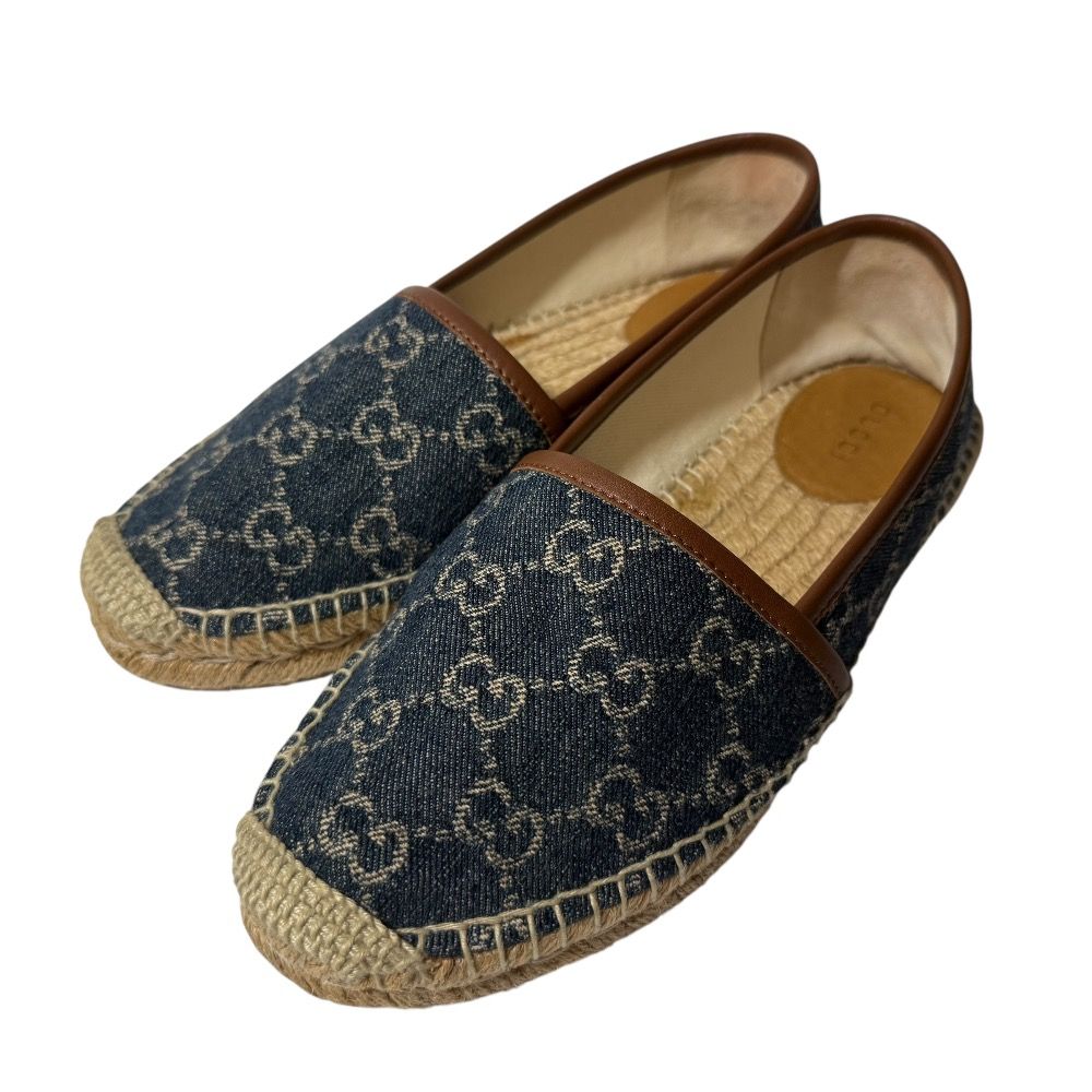 美品　GUCCI グッチ　エスパドリーユ　スリッポン　マーモント 37 1/2 GUCCI グッチ エスパドリーユ ブラック 466902 KQWM0 1948 (GUCCI