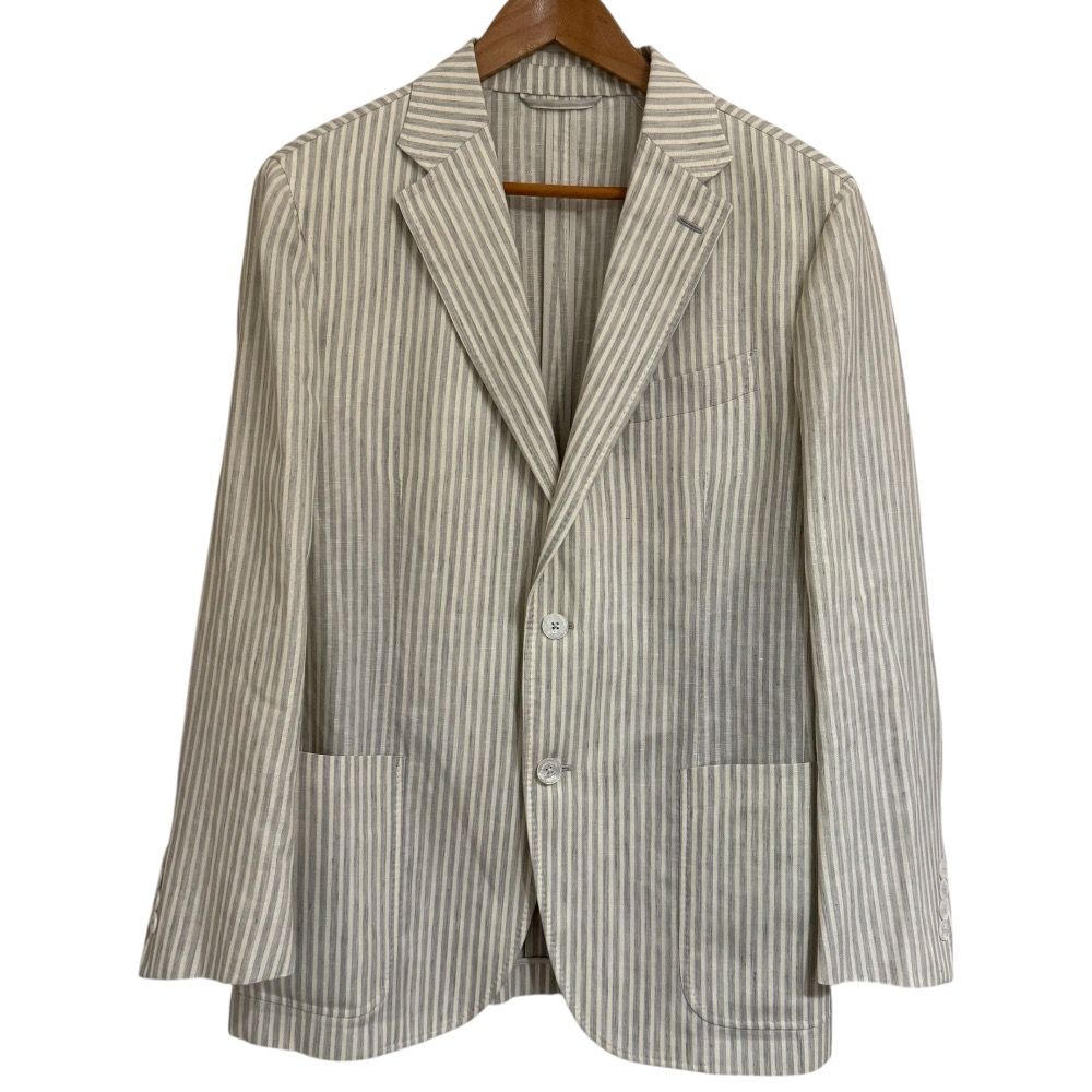 美品 Ermenegildo Zegna エルメネジルドゼニア ストライプ柄 リネン