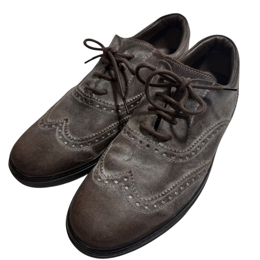 美品 TOD'S トッズ ウイングチップ レースアップ ドレスシューズ